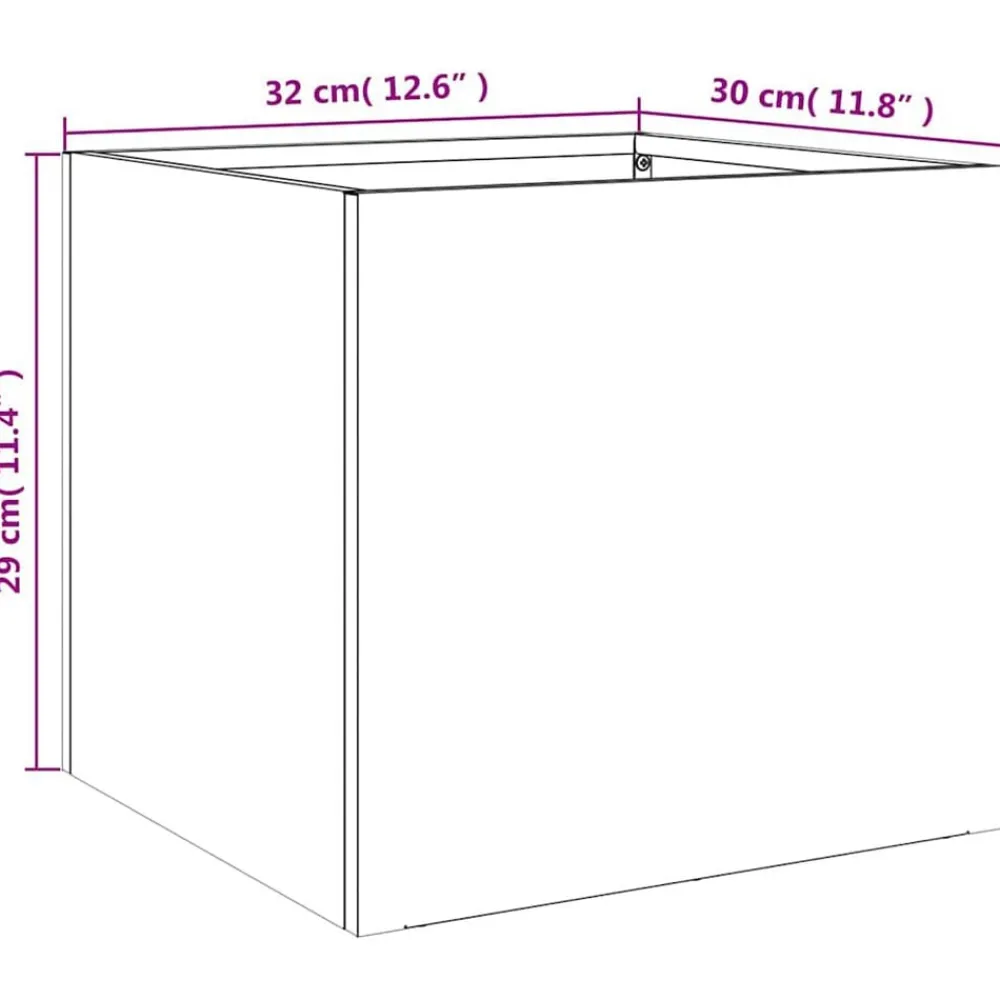 vidaXL Jardinera de acero galvanizado plateado 32x30x29 cm Acero galvanizado / Plateado Clearance