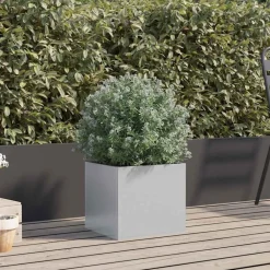 vidaXL Jardinera de acero galvanizado plateado 32x30x29 cm Acero galvanizado / Plateado Clearance