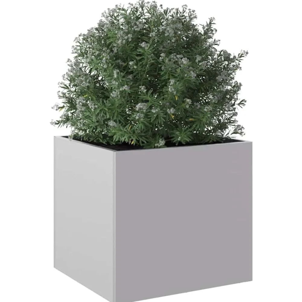 vidaXL Jardinera de acero galvanizado plateado 32x30x29 cm Acero galvanizado / Plateado Clearance