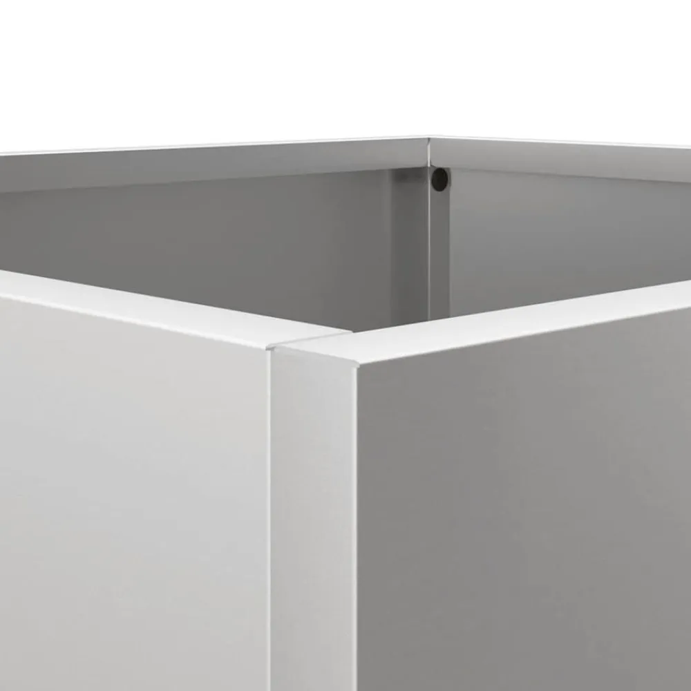 vidaXL Jardinera de acero galvanizado plateado 32x30x29 cm Acero galvanizado / Plateado Clearance