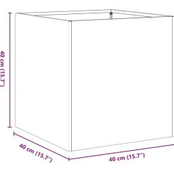 vidaXL Jardinera de acero laminado en frío 40x40x40 cm Verde oliva Discount