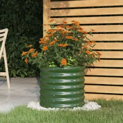 vidaXL Jardín-Jardinera de acero galvanizado 40x40x36 cm