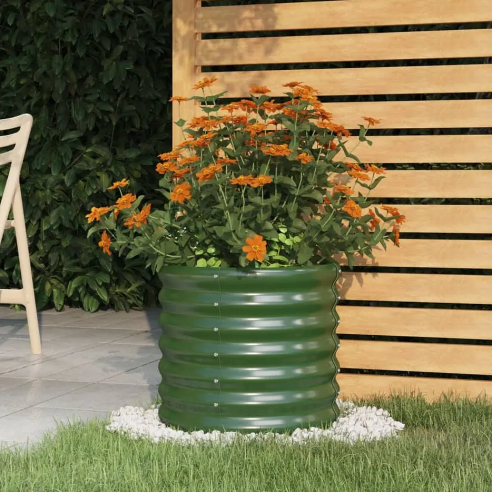 vidaXL Jardín-Jardinera de acero galvanizado 40x40x36 cm