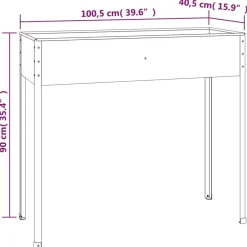 vidaXL Jardinera de acero galvanizado gris antracita 100,5x40,5x90 cm Sale