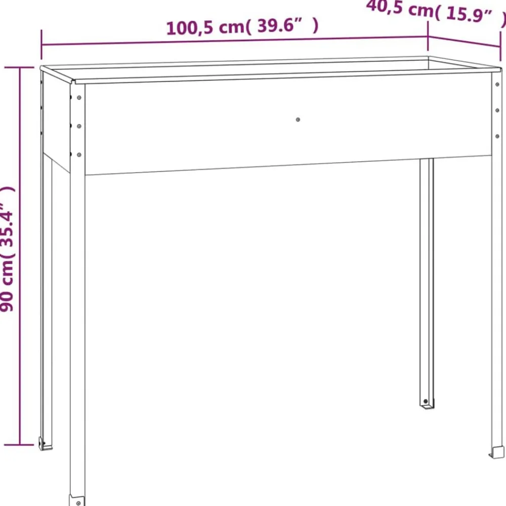 vidaXL Jardinera de acero galvanizado gris antracita 100,5x40,5x90 cm Sale