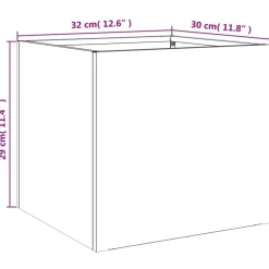 vidaXL Jardinera de acero negro 32x30x29 cm Acero/Negro Online