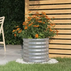 vidaXL Jardín-Jardinera de acero galvanizado 40x40x36 cm