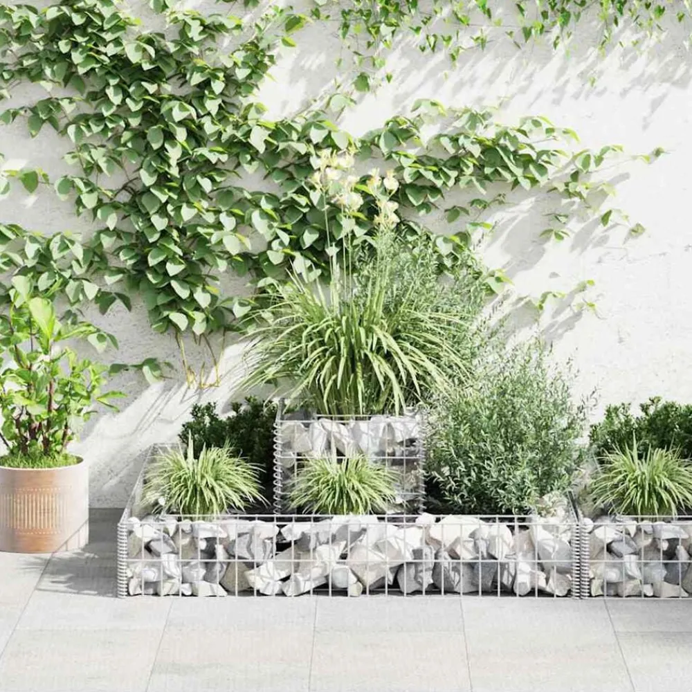 vidaXL Jardinera de gaviones de acero 120x120x20 cm Discount