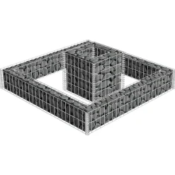 vidaXL Jardinera de gaviones de acero 120x120x20 cm Discount