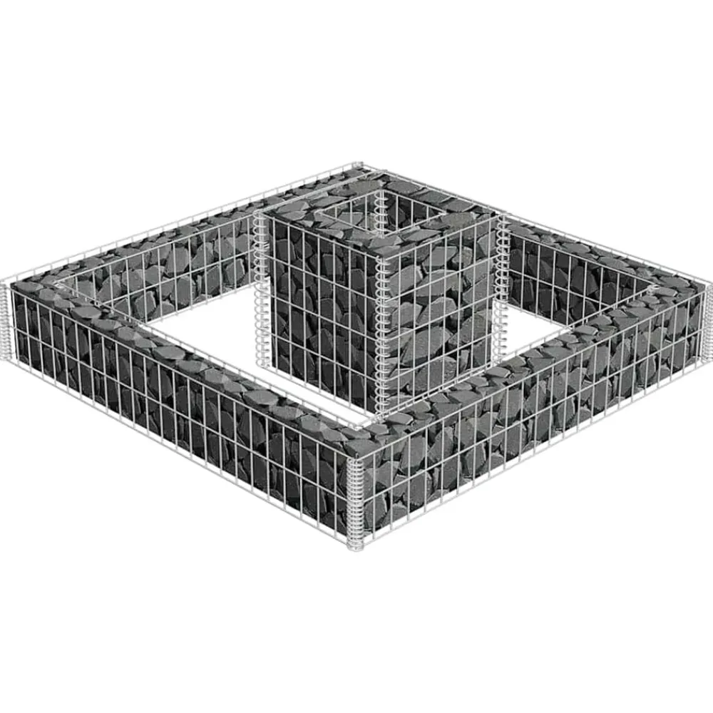 vidaXL Jardinera de gaviones de acero 120x120x20 cm Discount