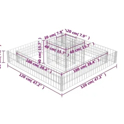 vidaXL Jardinera de gaviones de acero 120x120x20 cm Discount