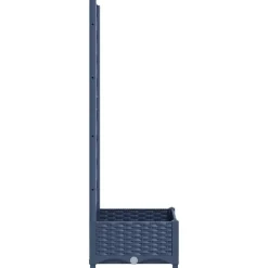 vidaXL Jardinera de jardín con enrejado azul grisáceo 40x40x121,5 cm PP Gris azulado Online