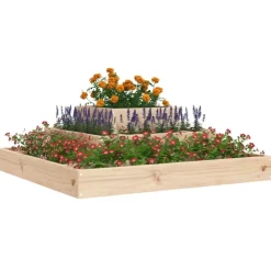 vidaXL Jardinera de madera maciza de pino 80x80x27 cm Pino natural
