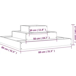 vidaXL Jardinera de madera maciza de pino 80x80x27 cm Pino natural