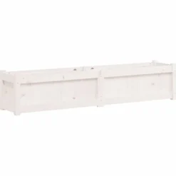 vidaXL Jardín-Jardinera de madera maciza de pino blanca 150x31x31 cm