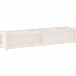 vidaXL Jardín-Jardinera de madera maciza de pino blanca 150x31x31 cm
