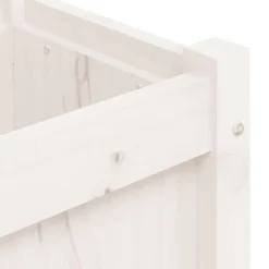 vidaXL Jardín-Jardinera de madera maciza de pino blanca 150x31x31 cm