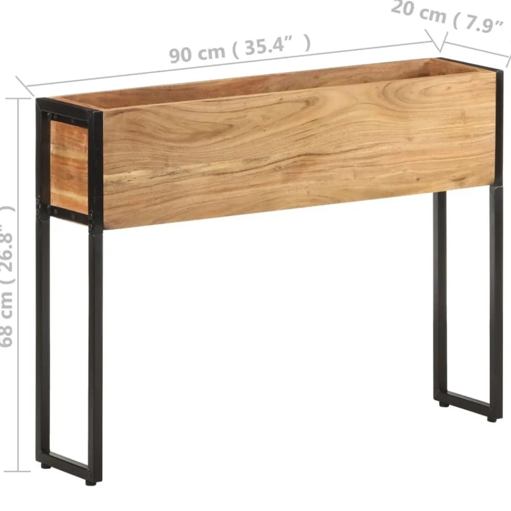 vidaXL Jardinera de madera maciza de acacia 90x20x68 cm Online