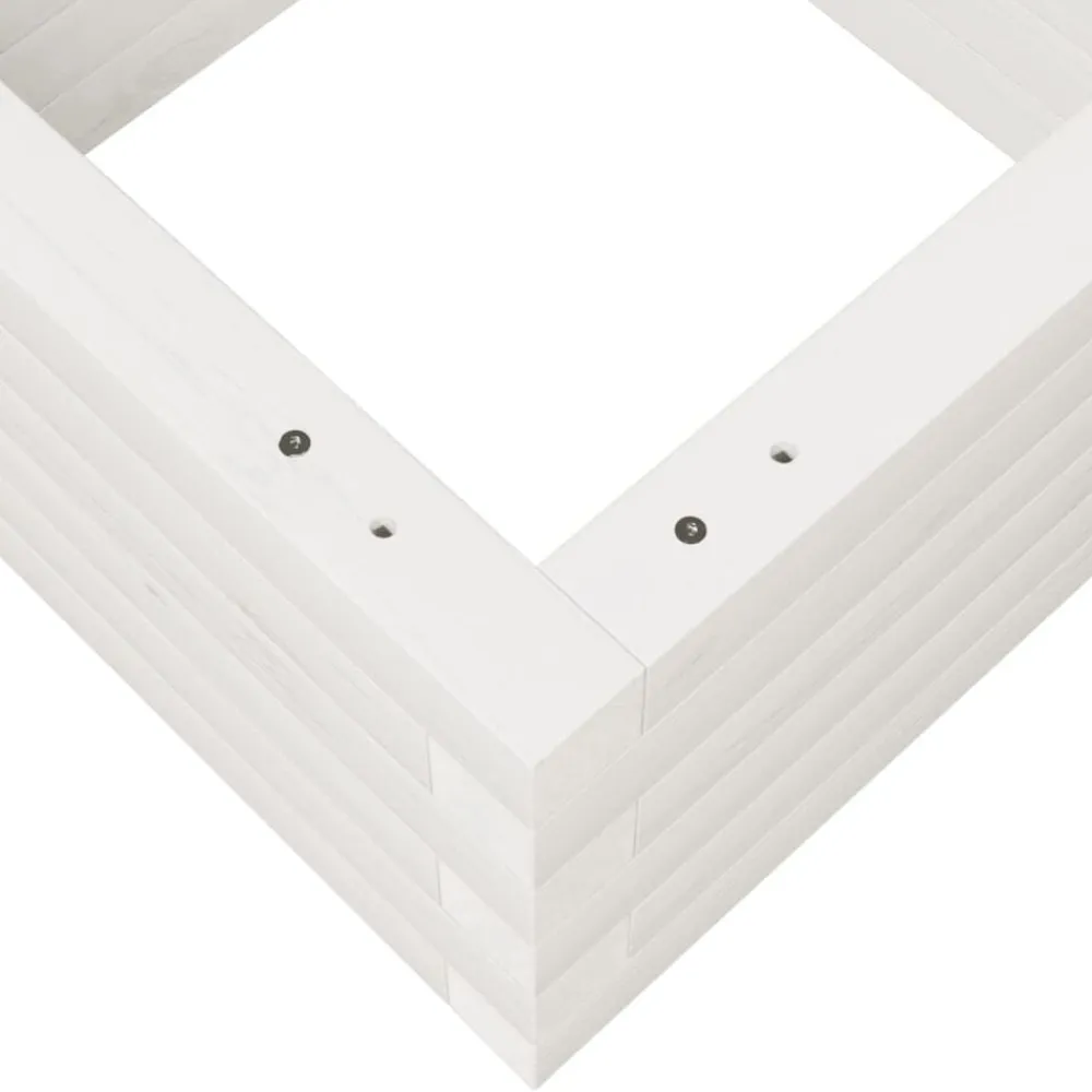vidaXL Jardinera de madera maciza de pino blanca 40x40x23 cm Blanco Outlet