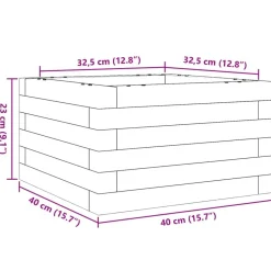 vidaXL Jardinera de madera maciza de pino blanca 40x40x23 cm Blanco Outlet