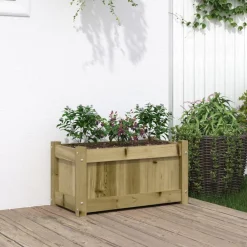 vidaXL Jardín-Jardinera de madera de pino impregnada 60x31x31 cm