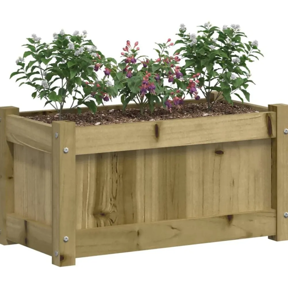 vidaXL Jardín-Jardinera de madera de pino impregnada 60x31x31 cm