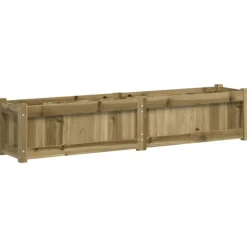 vidaXL Jardinera de madera de pino impregnada 150x31x31 cm Impregnado natural Discount
