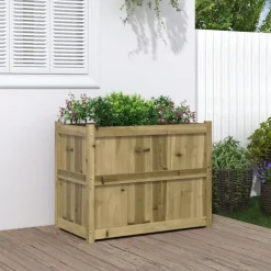 vidaXL Jardín-Jardinera de madera de pino impregnada 90x50x70 cm