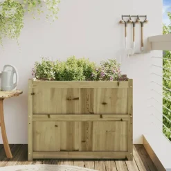 vidaXL Jardín-Jardinera de madera de pino impregnada 90x50x70 cm
