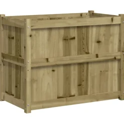 vidaXL Jardín-Jardinera de madera de pino impregnada 90x50x70 cm