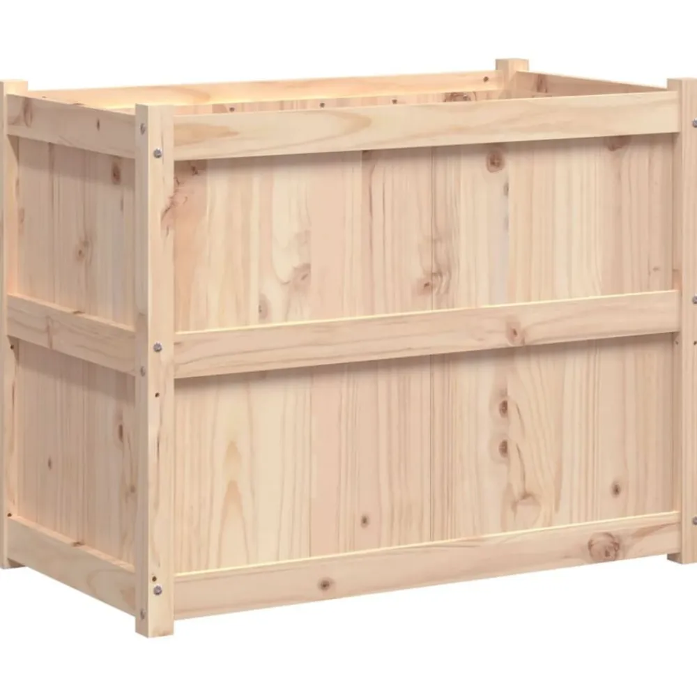 vidaXL Jardinera de madera maciza de pino 90x50x70 cm Pino natural Online