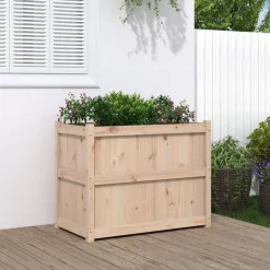 vidaXL Jardinera de madera maciza de pino 90x50x70 cm Pino natural Online