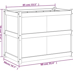 vidaXL Jardinera de madera maciza de pino 90x50x70 cm Pino natural Online