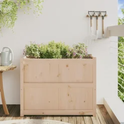 vidaXL Jardinera de madera maciza de pino 90x50x70 cm Pino natural Online