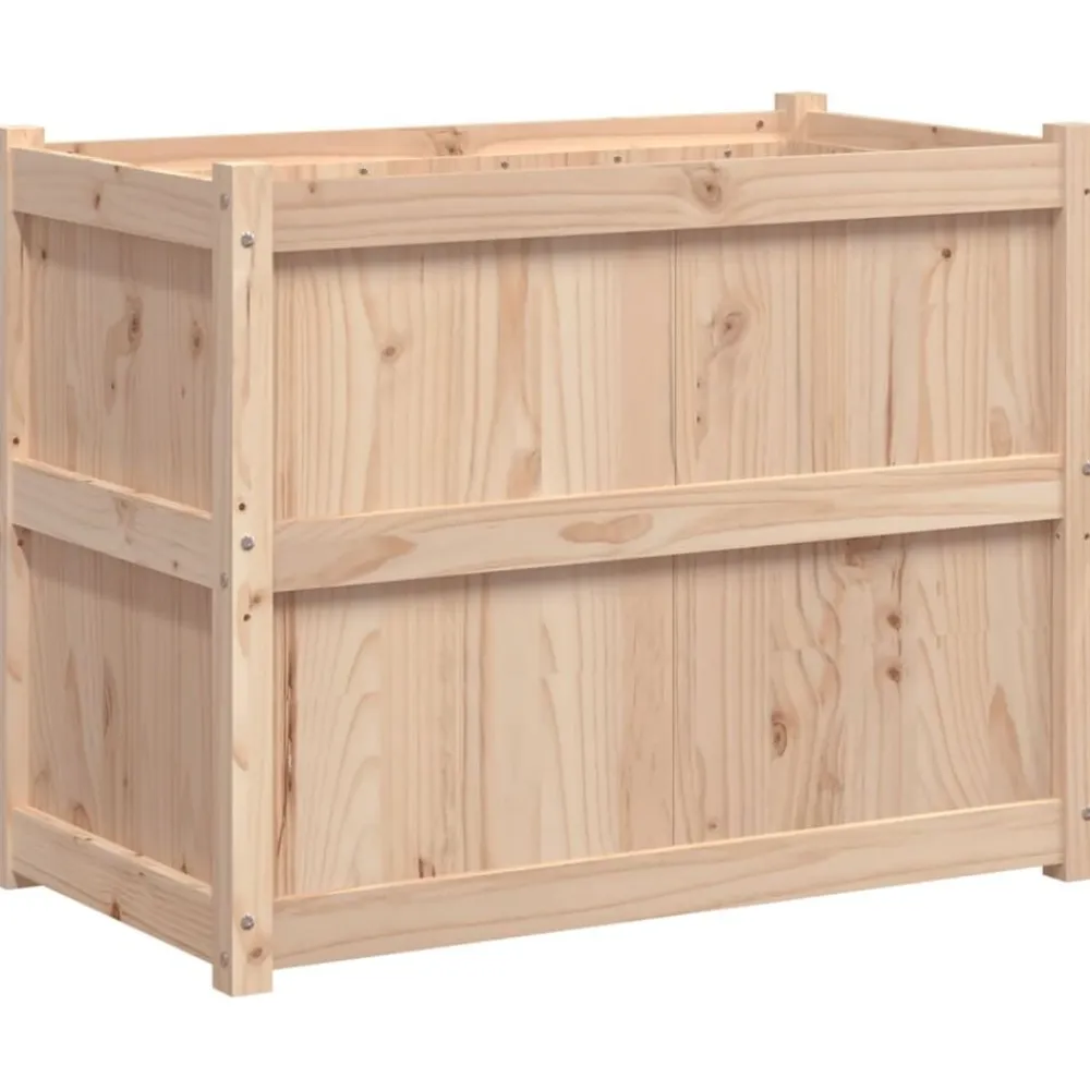 vidaXL Jardinera de madera maciza de pino 90x50x70 cm Pino natural Online