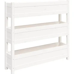 vidaXL Jardín-Jardinera de madera maciza de pino 112x25x104,5 cm