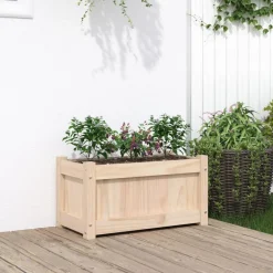 vidaXL Jardín-Jardinera de madera maciza de pino 60x31x31 cm