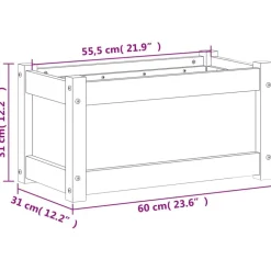 vidaXL Jardín-Jardinera de madera maciza de pino 60x31x31 cm