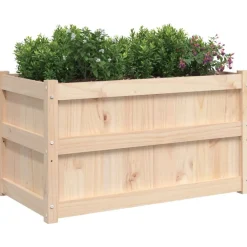 vidaXL Jardinera de madera maciza de pino 90x50x50 cm Pino natural Discount