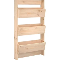 vidaXL Jardinera de pared 3 niveles madera maciza pino 60x18,5x110 cm Pino natural Outlet