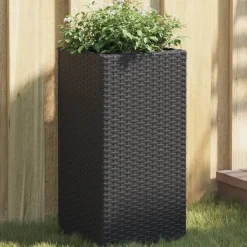 vidaXL Jardín-Jardinera de ratán sintético negra 30x30x60 cm