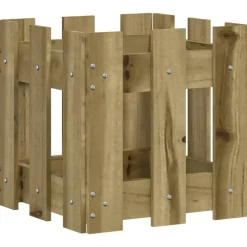 vidaXL Jardín-Jardinera diseño de valla madera de pino impregnada 30x30x30 cm