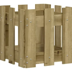 vidaXL Jardín-Jardinera diseño de valla madera de pino impregnada 30x30x30 cm