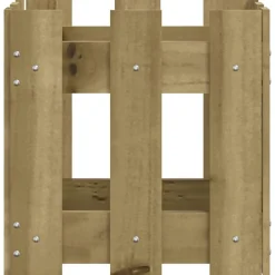 vidaXL Jardín-Jardinera diseño de valla madera de pino impregnada 30x30x30 cm
