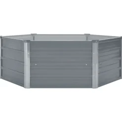 vidaXL Jardinera elevada 129x129x45 cm acero galvanizado Gris