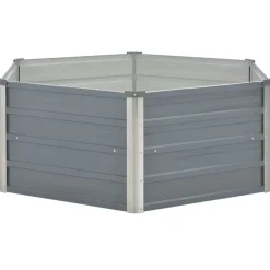 vidaXL Jardinera elevada 129x129x45 cm acero galvanizado Gris