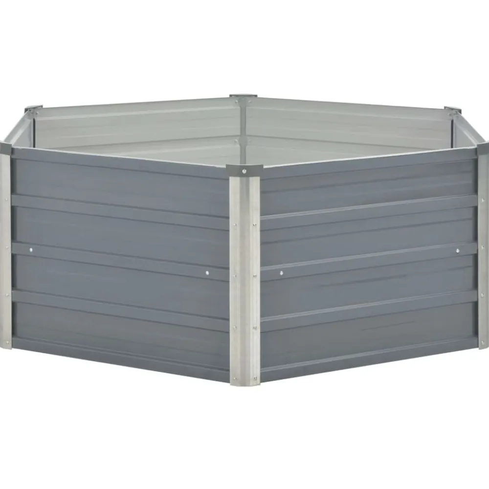vidaXL Jardinera elevada 129x129x45 cm acero galvanizado Gris