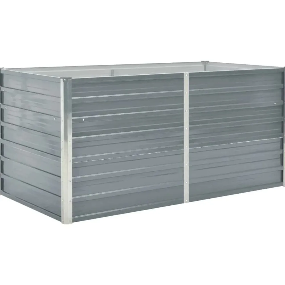 vidaXL Jardinera elevada 160x80x77 cm acero galvanizado gris