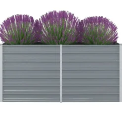 vidaXL Jardinera elevada 160x80x77 cm acero galvanizado gris