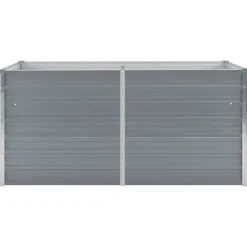 vidaXL Jardinera elevada 160x80x77 cm acero galvanizado gris